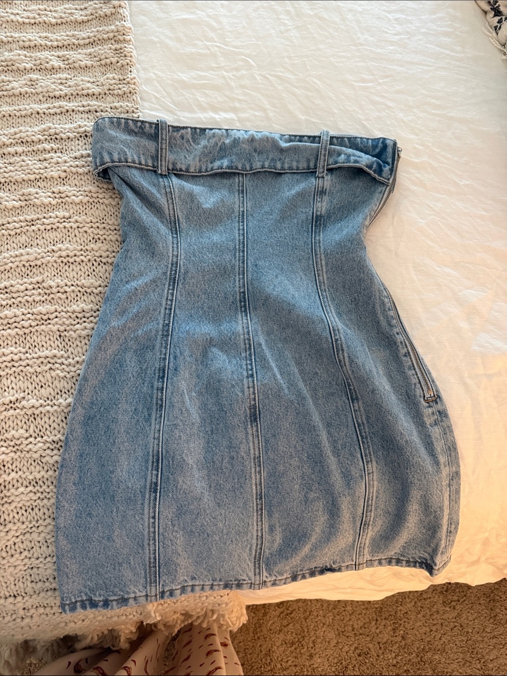 Meshki Light Blue Denim Mini Dress